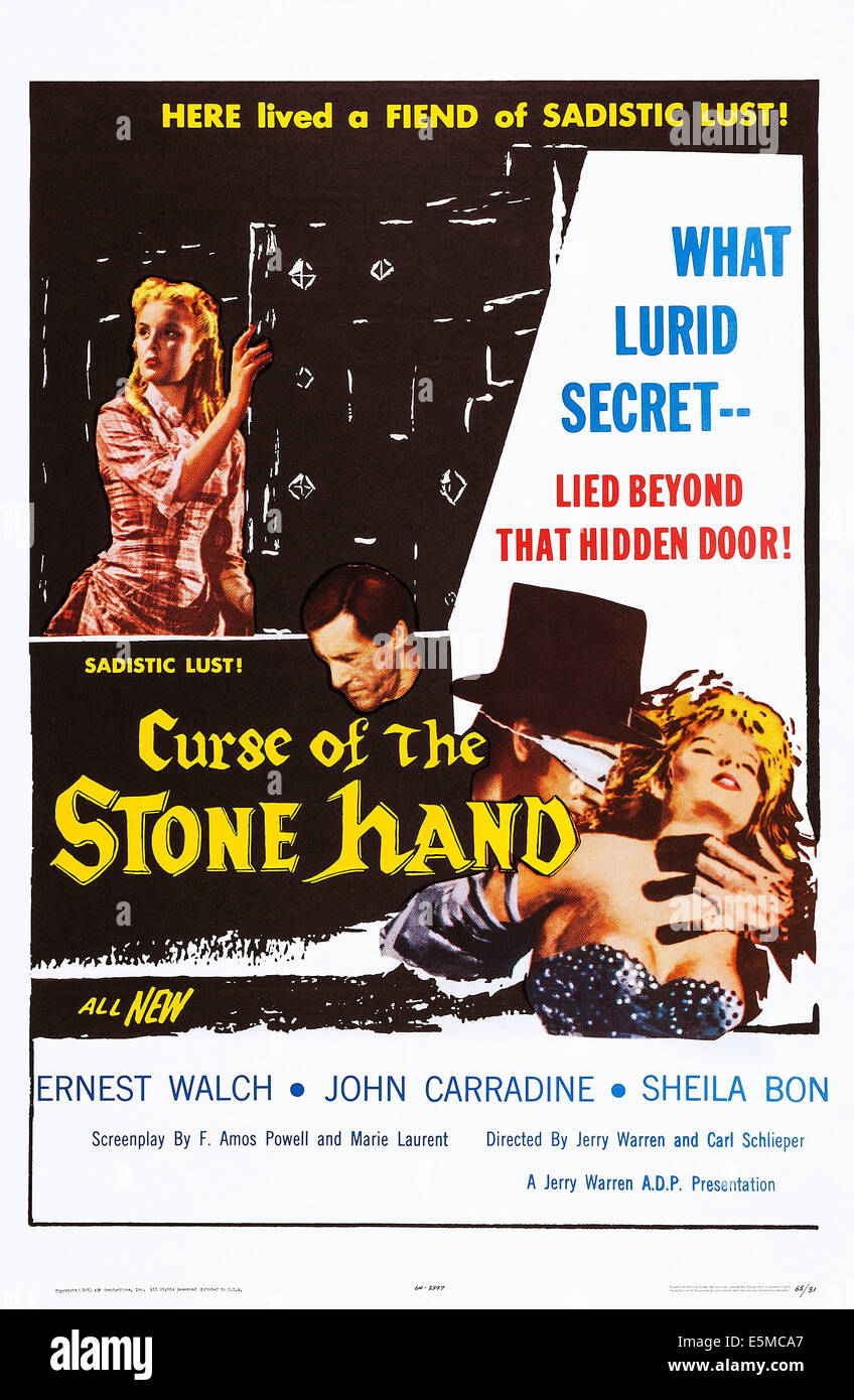 CURSE OF THE STONE HAND, US poster, top left: Sheila Bon, 1964 Stock Photo