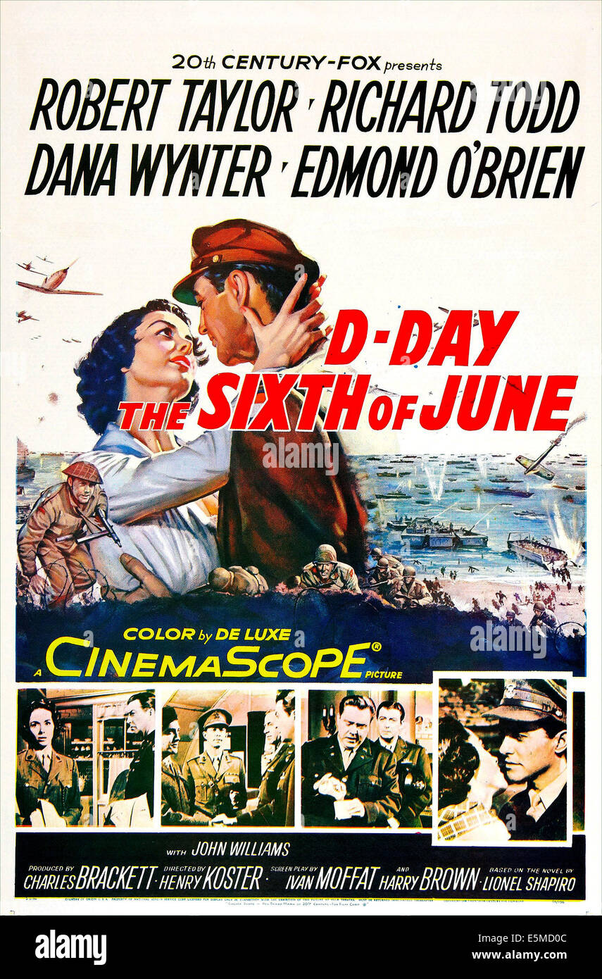 D-DAY THE SIXTH OF JUNE, US poster, Dana Wynter, Robert Taylor, 1956