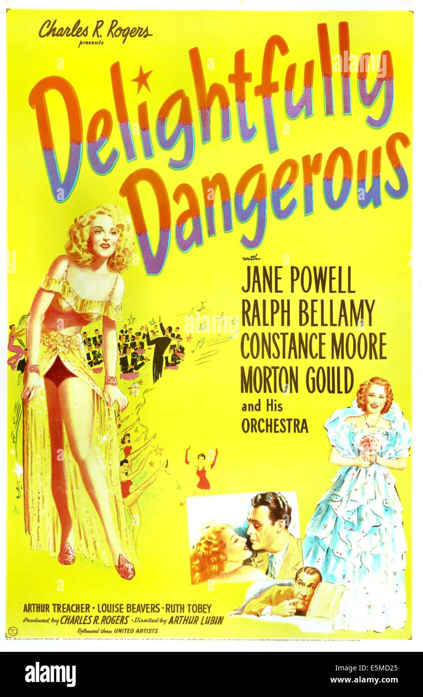 DELIGHTFULLY DANGEROUS, Jane Powell (left), inset Jane Powell, Ralph Bellamy, 1945 Stock Photo