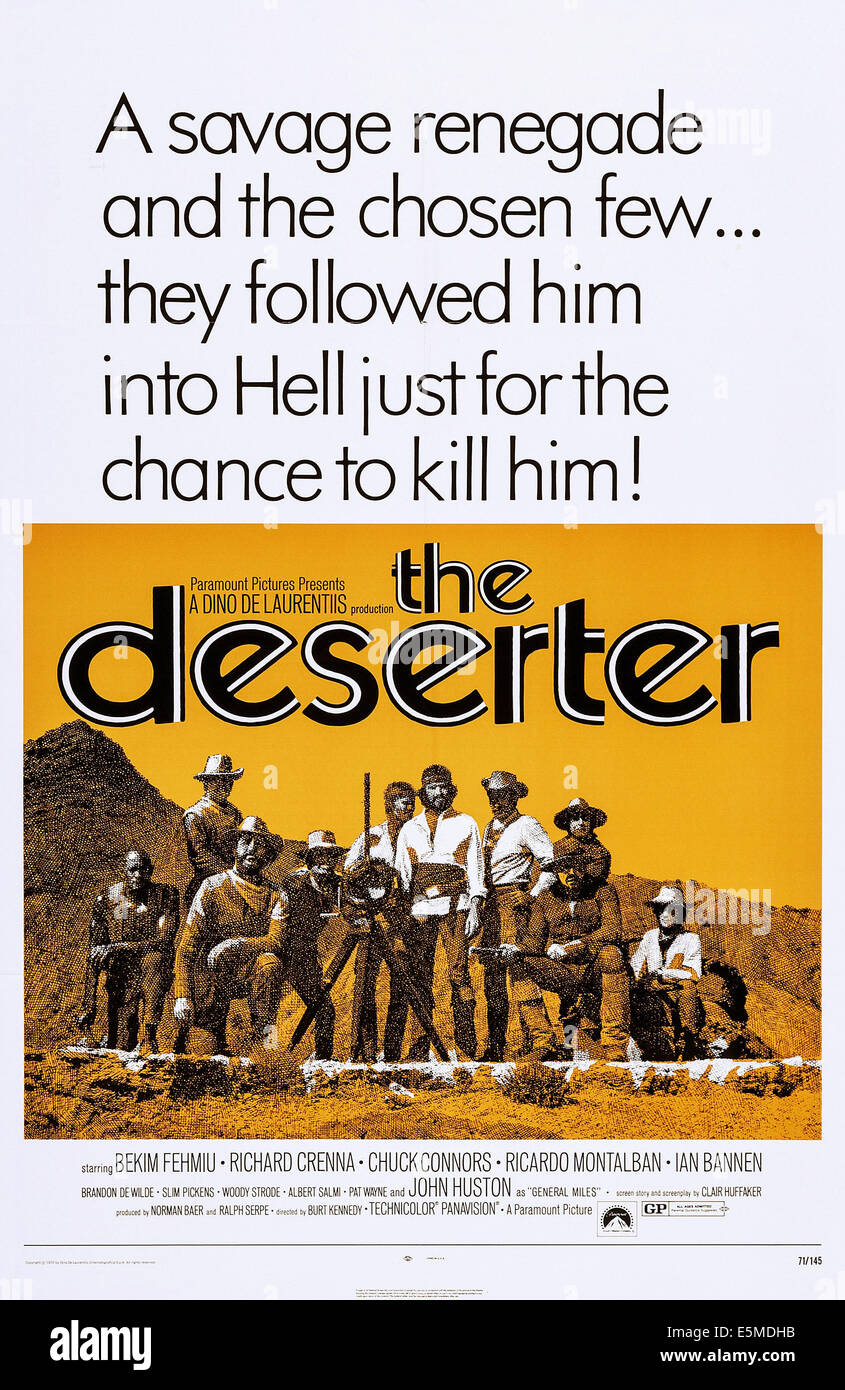 THE DESERTER, US poster art, 1971 Stock Photo