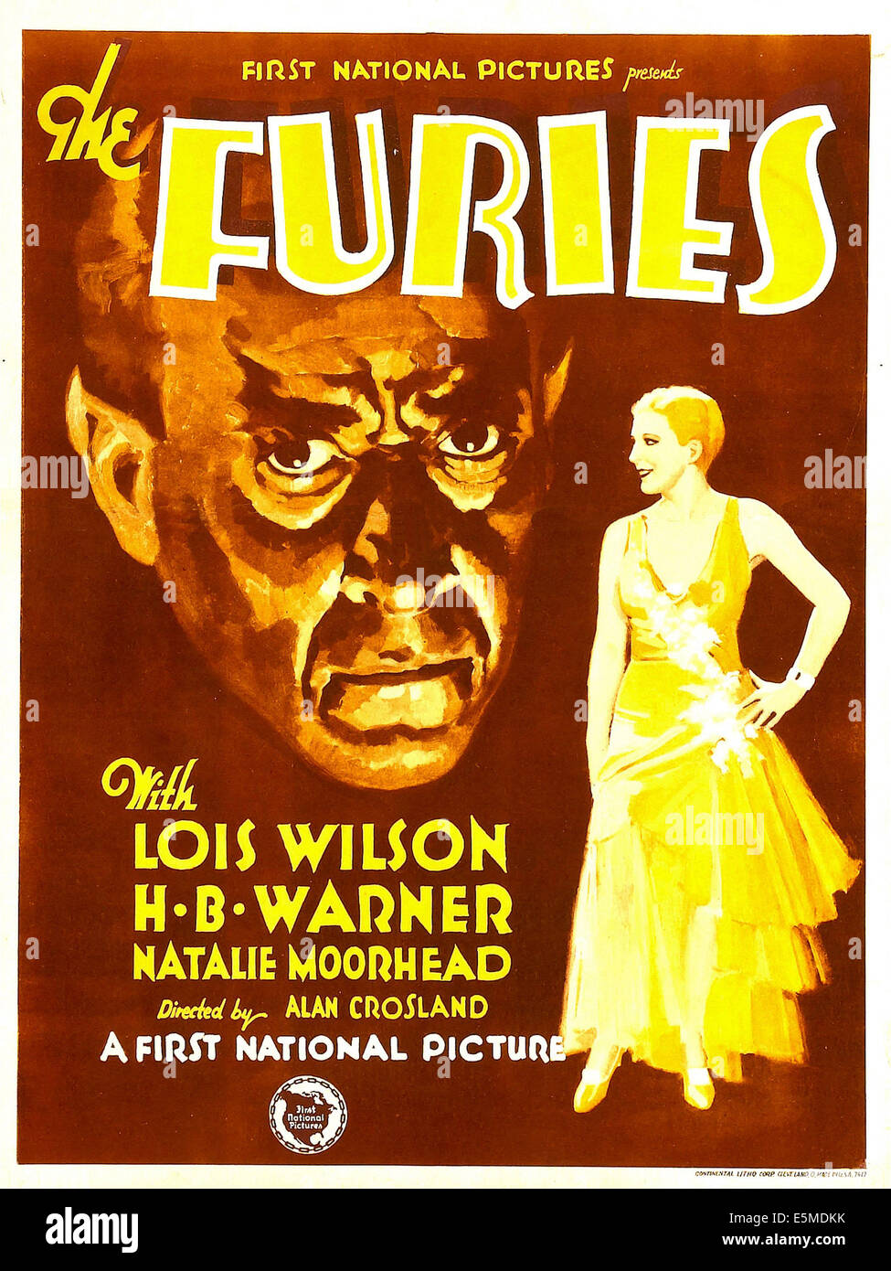 THE FURIES, from left: H.B. Warner, Lois Wilson on window card, 1930 Stock Photo