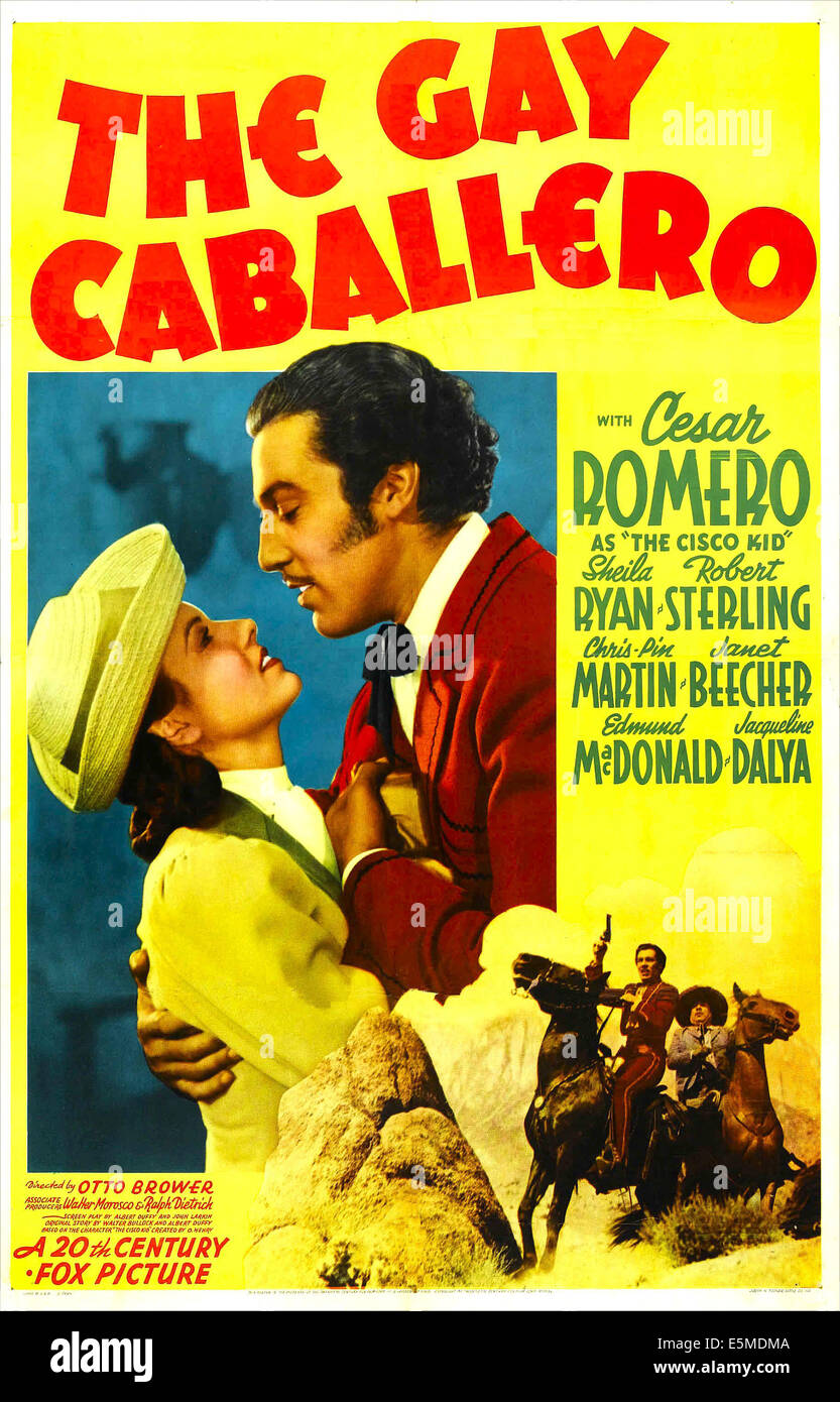 THE GAY CABALLERO, (aka GHOST OF THE CISCO KID), US poster, center from left: Sheila Ryan, Cesar Romero, bottom right from Stock Photo