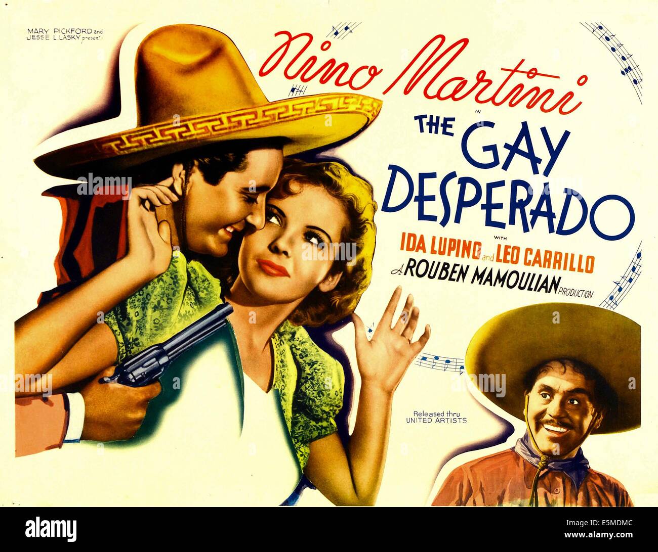 THE GAY DESPERADO, from left: Nino Martini, Ida Lupino, Leo Carrillo, 1936 Stock Photo