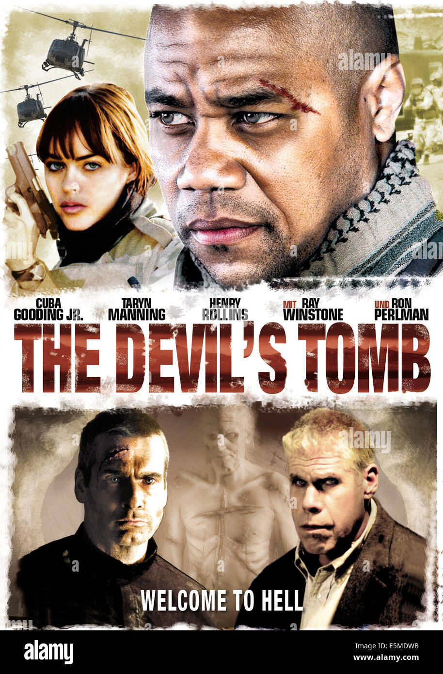 THE DEVIL'S TOMB, top, from left: Stephanie Jacobsen, Cuba Gooding Jr., bottom, from left: Henry Rollins, Ron Perlman, 2009. Stock Photo