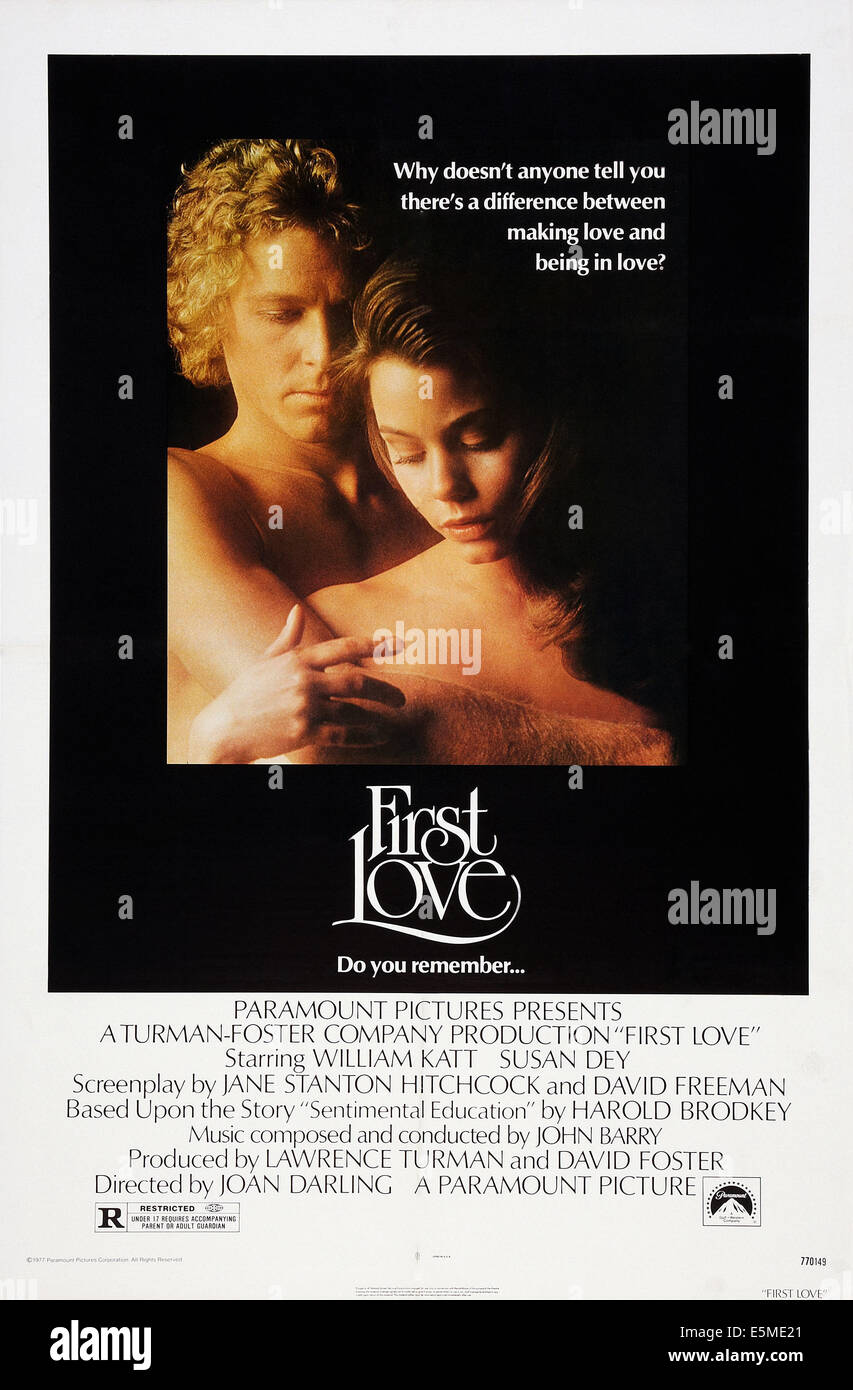 FIRST LOVE, US poster art, from left: William Katt, Susan Dey, 1977 Stock Photo