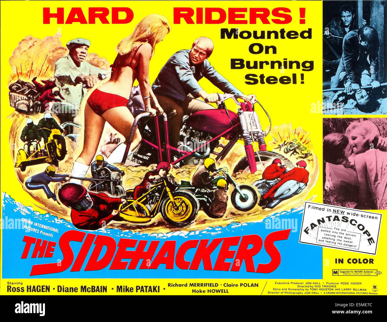 FIVE THE HARD WAY, (aka THE SIDEHACKERS), Ross Hagen (on motorcycle right), 1969 Stock Photo