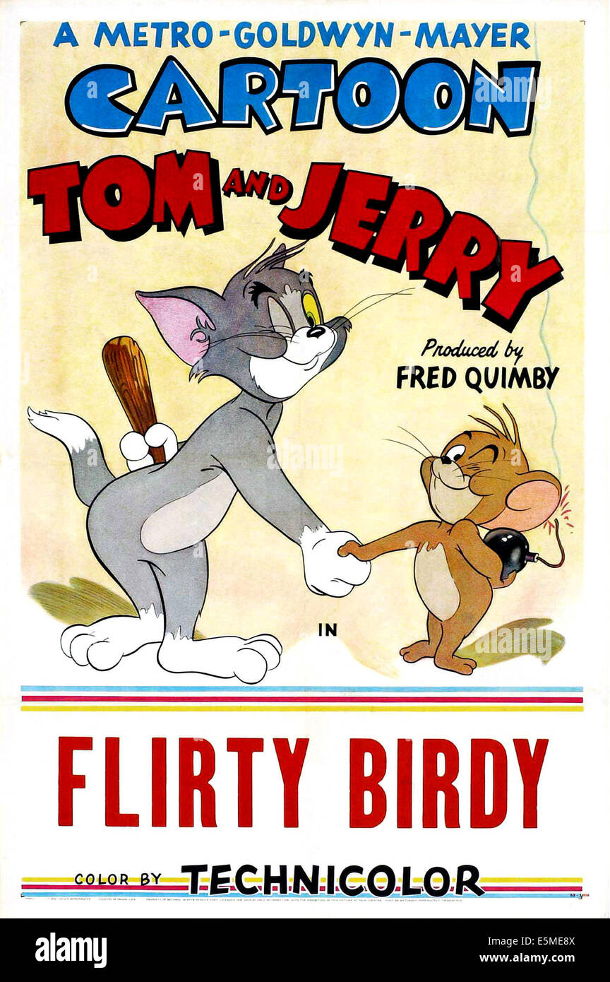 FLIRTY BIRDY, U.S. poster art, Tom and Jerry, 1945 Stock Photo