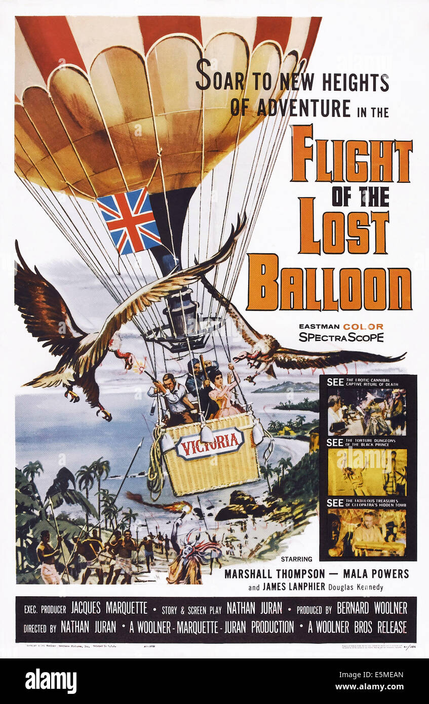 FLIGHT OF THE LOST BALLOON, poster art, 1961. Stock Photo