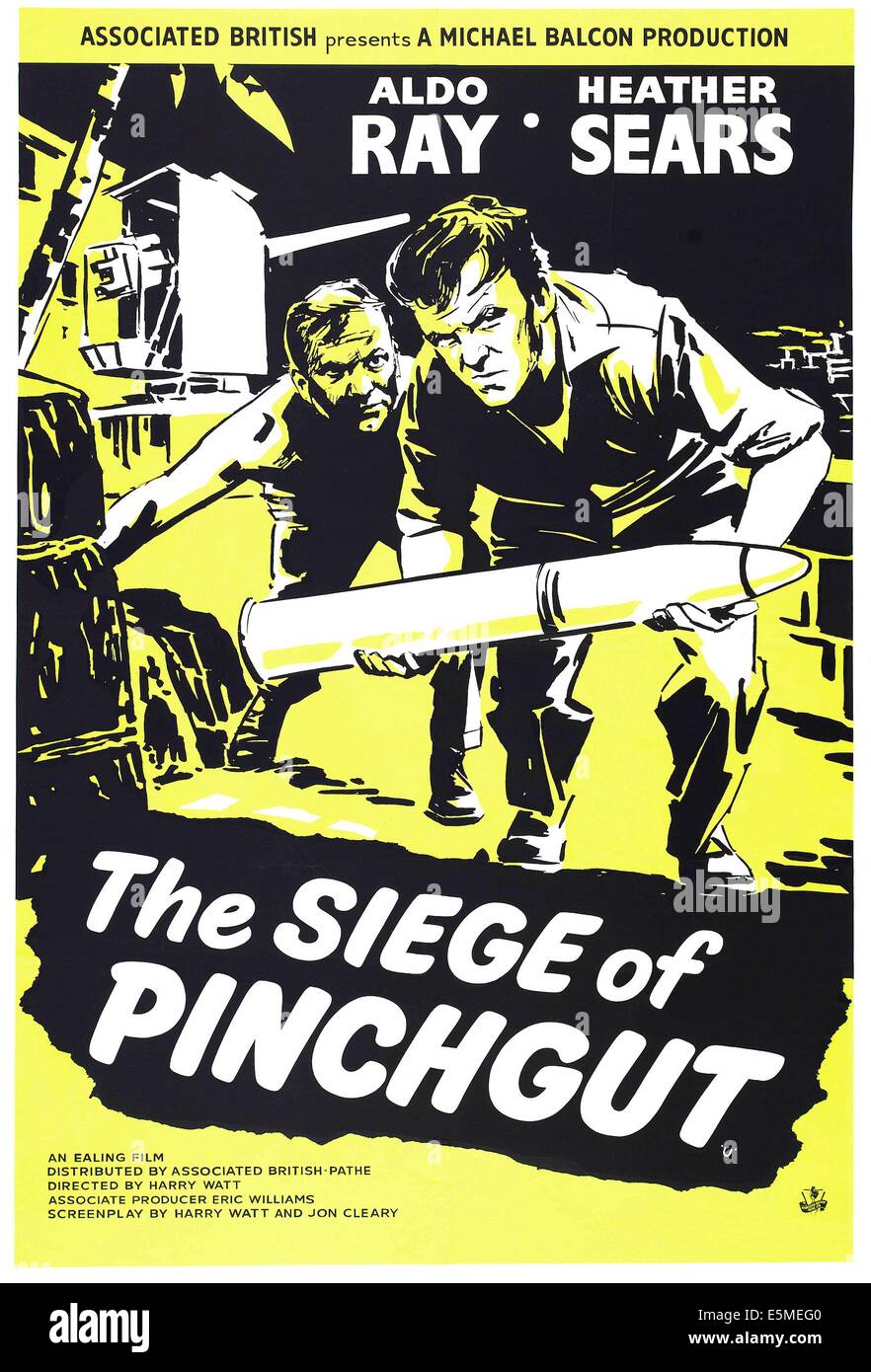 FOUR DESPERATE MEN, (aka THE SIEGE OF PINCHGUT) poster art, Aldo Ray, 1959. Stock Photo