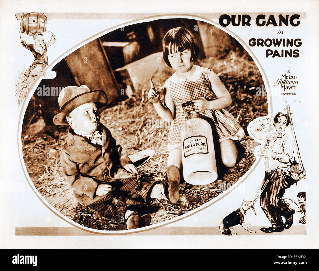 GROWING PAINS, US lobbycard, from left: Bobby 'Wheezer' Hutchins, Mary Ann Jackson, 1928 Stock Photo