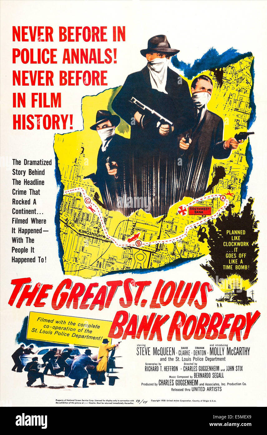Ritual Kanin morfin THE GREAT ST. LOUIS BANK ROBBERY, US poster, 1959 Stock Photo - Alamy