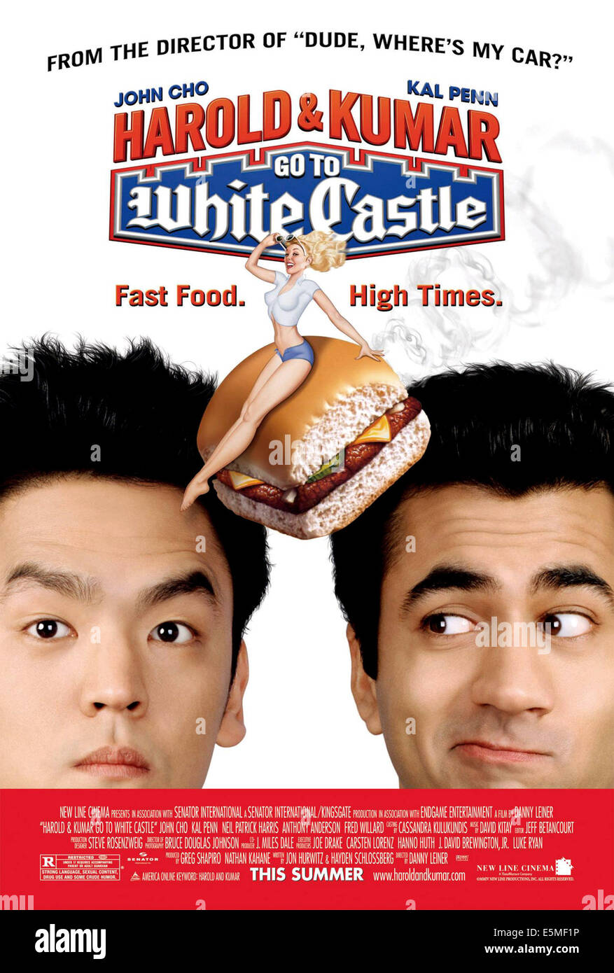 HAROLD AND KUMAR GO TO WHITE CASTLE, John Cho, Kal Penn, 2004, (c) New Line/courtesy Everett Collection  FOR EDITORIAL USE ONLY Stock Photo