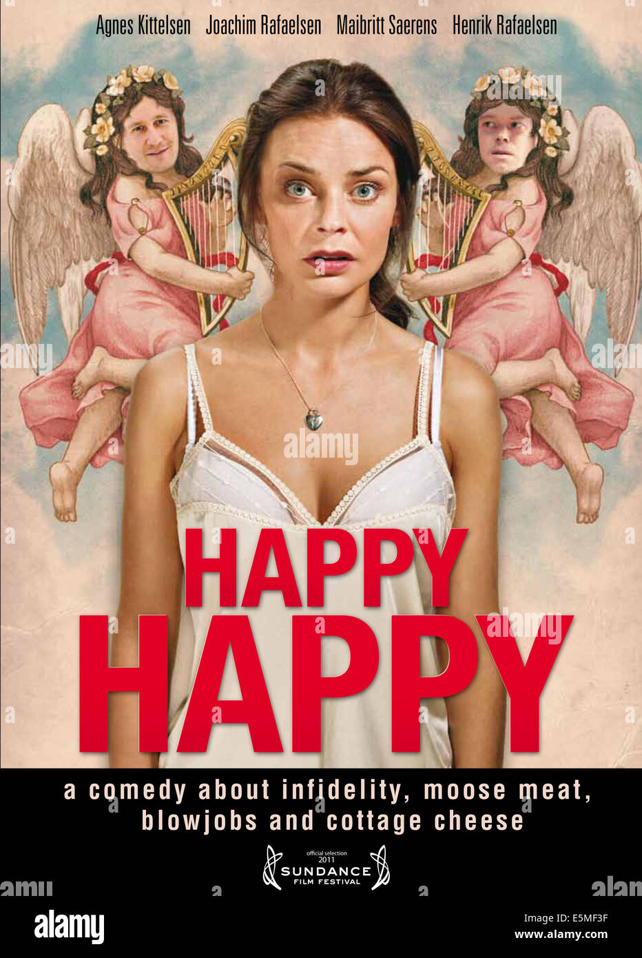 HAPPY, HAPPY, (aka SYKT LYKKELIG), l-r: Henrik Rafaelsen, Agnes Kittelsen on British poster art, 2010, ©Magnolia Stock Photo