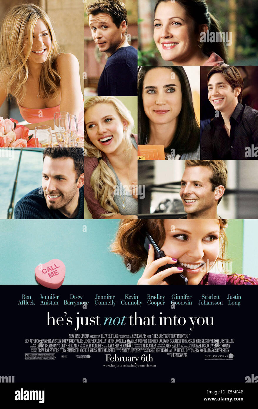 HE'S JUST NOT THAT INTO YOU, top, from left: Jennifer Aniston, Kevin Connolly, Drew Barrymore, center row, from left: Ben Stock Photo