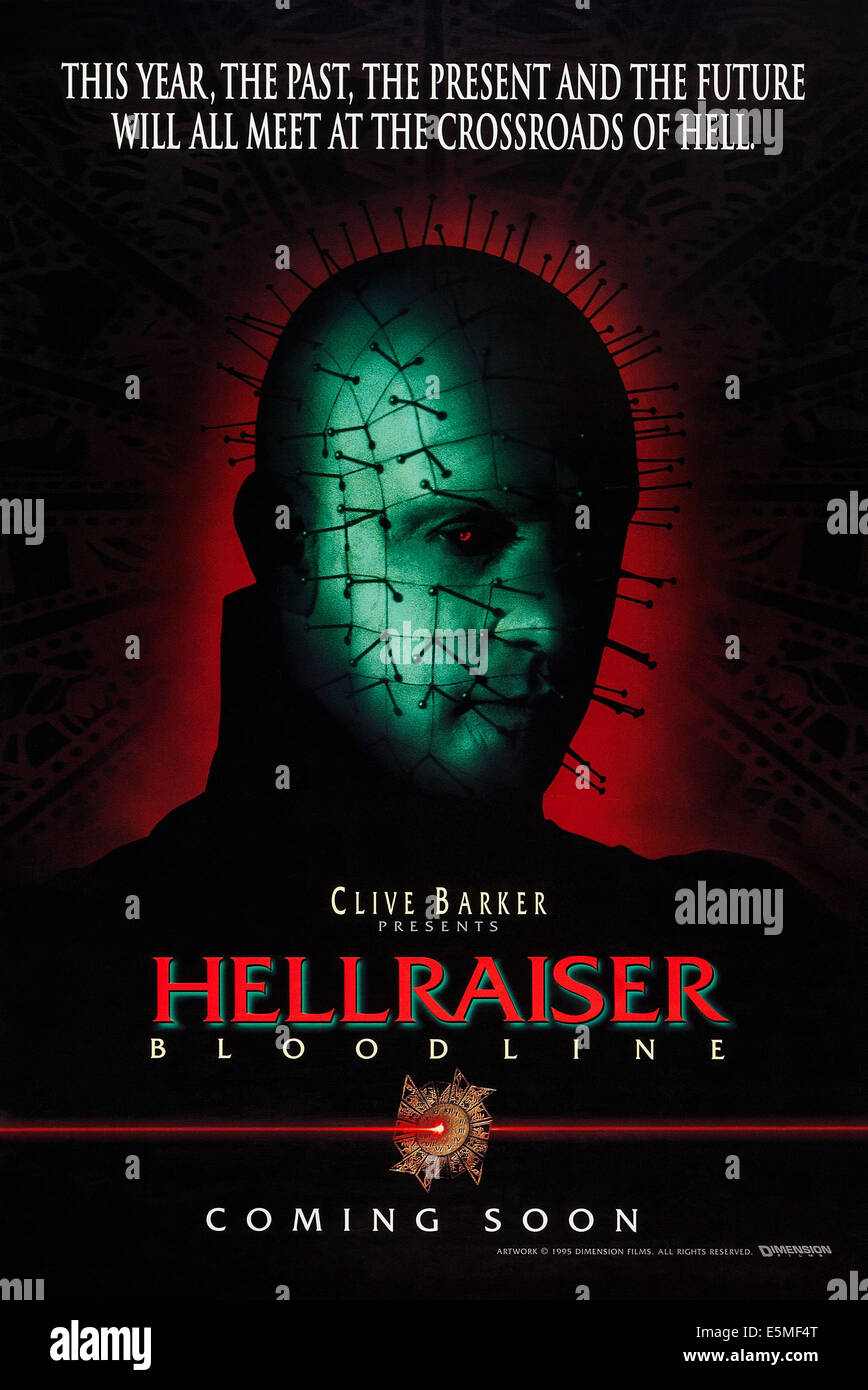 HELLRAISER IV, (aka HELLRAISER: BLOODLINE), US advance poster art, Doug Bradley, 1996. ©Dimension Films/Courtesy Everett Stock Photo