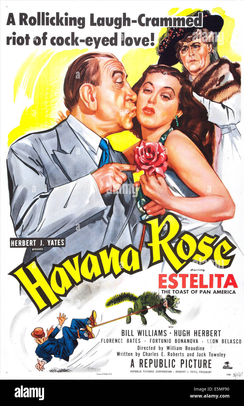 HAVANA ROSE, US poster, top from left: Hugh Herbert, Estelita Rodriguez, Florence Bates,  1951 Stock Photo
