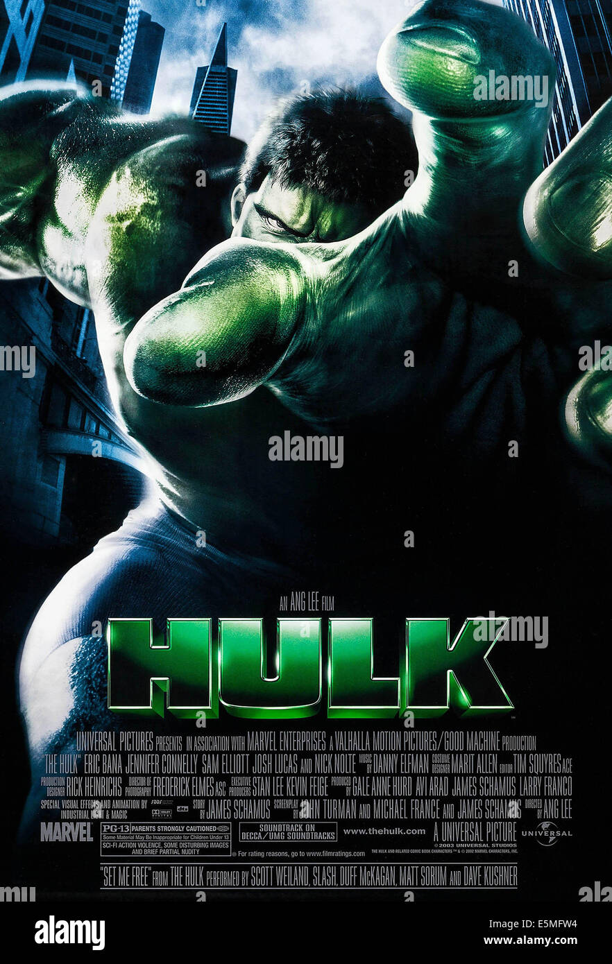 HULK, (aka THE HULK), US poster art, Eric Bana, 2003. © Universal/courtesy Everett Collection Stock Photo