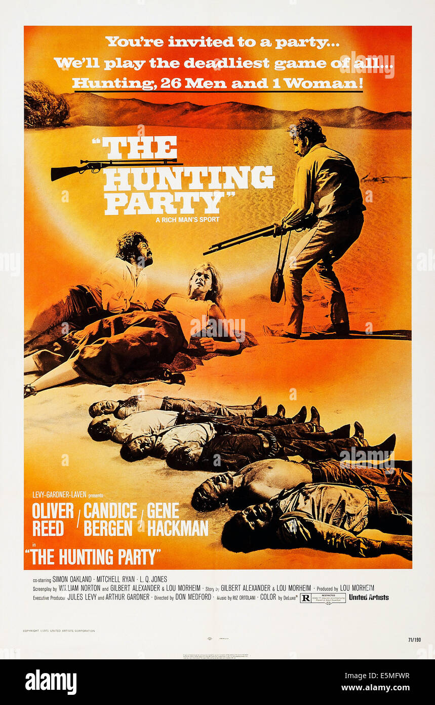 THE HUNTING PARTY, US poster art, from left: Oliver Reed, Candice