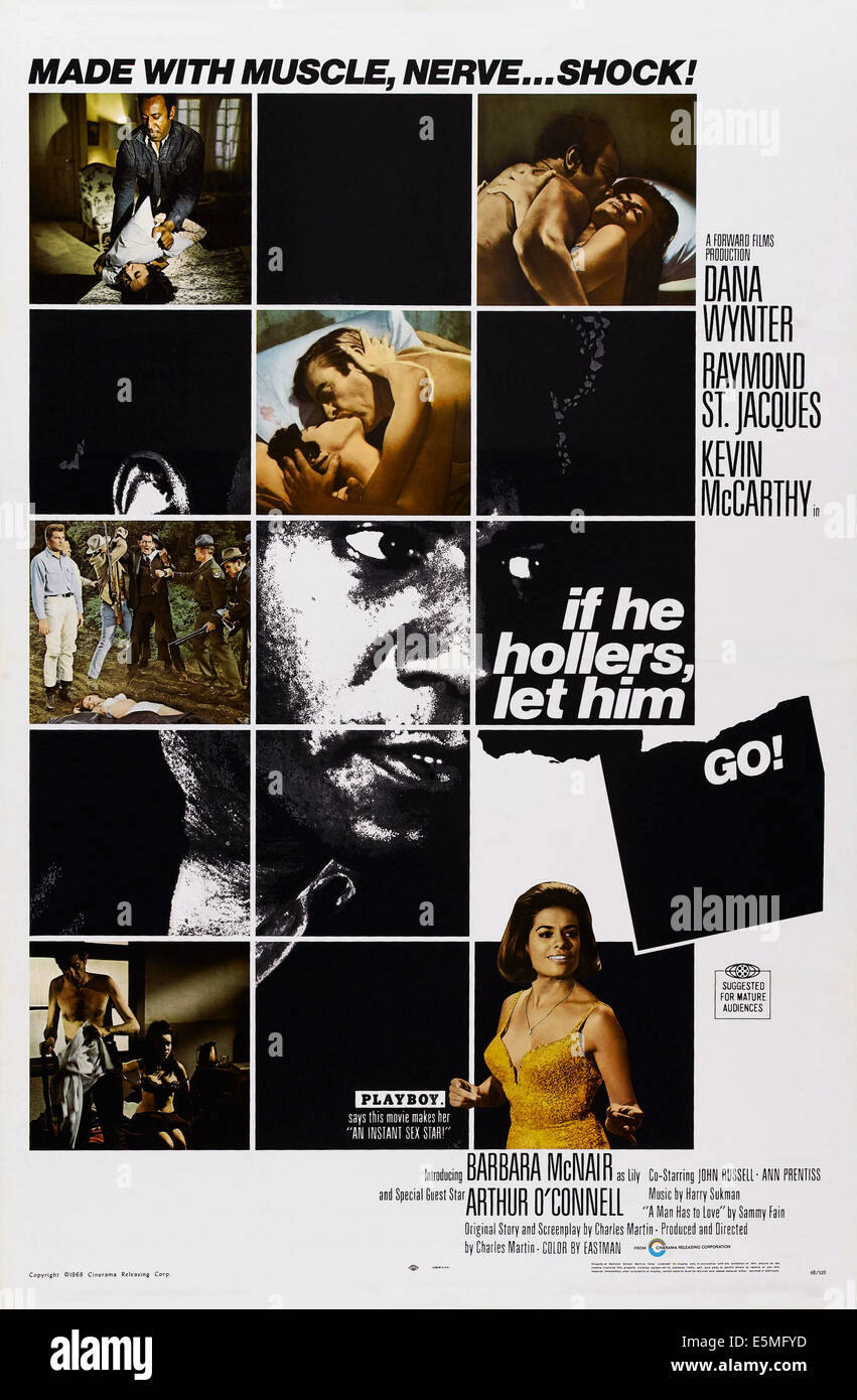 IF HE HOLLERS, LET HIM GO!, US poster, Barbara McNair (bottom right), 1968 Stock Photo