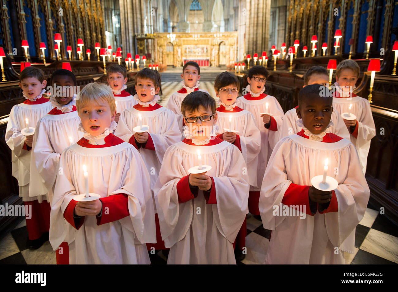 Westminster Abbey.Pic Shows Choir boys from Westminster Abbey