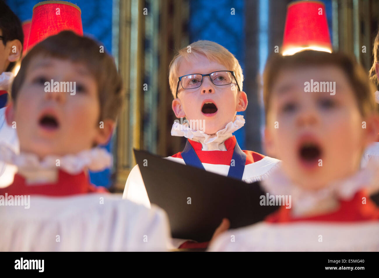 Westminster Abbey.Pic Shows Choir boys from Westminster Abbey