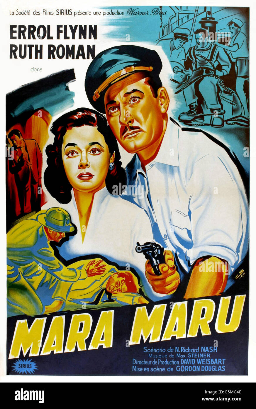 MARU MARU, Ruth Roman, Errol Flynn, (French poster art), 1952. Stock Photo