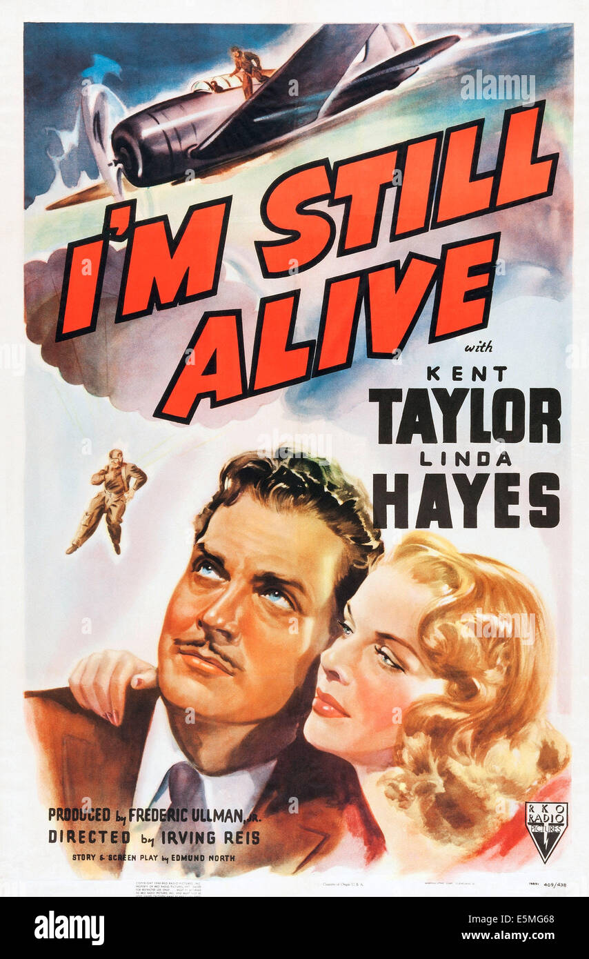 I'M STILL ALIVE, US poster, from left: Kent Taylor, Linda Hayes, 1940 Stock Photo