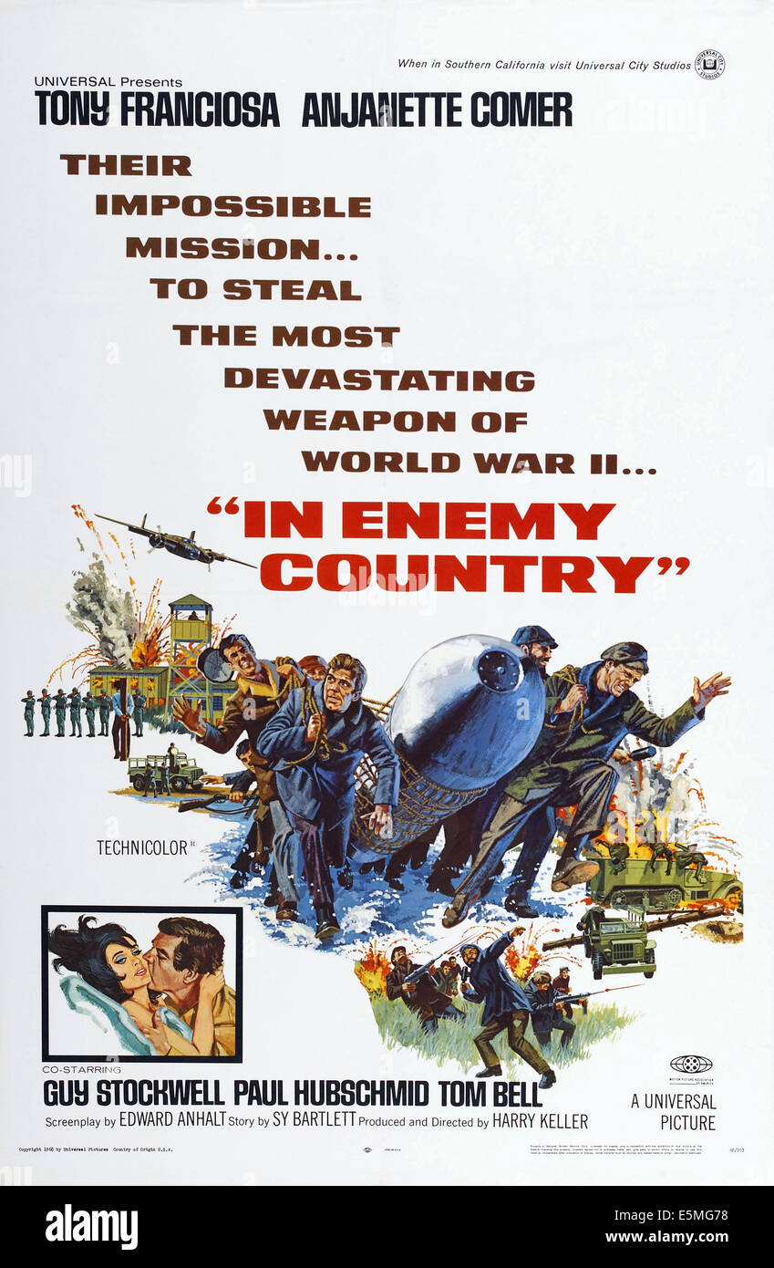 IN ENEMY COUNTRY, US poster art, 1968 Stock Photo