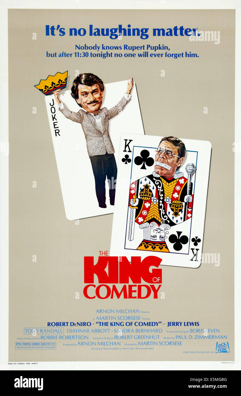 THE KING OF COMEDY, US poster art, from left: Robert De Niro, Jerry Lewis, 1983.TM & copyright ©20th Century Fox Film Corp. All Stock Photo