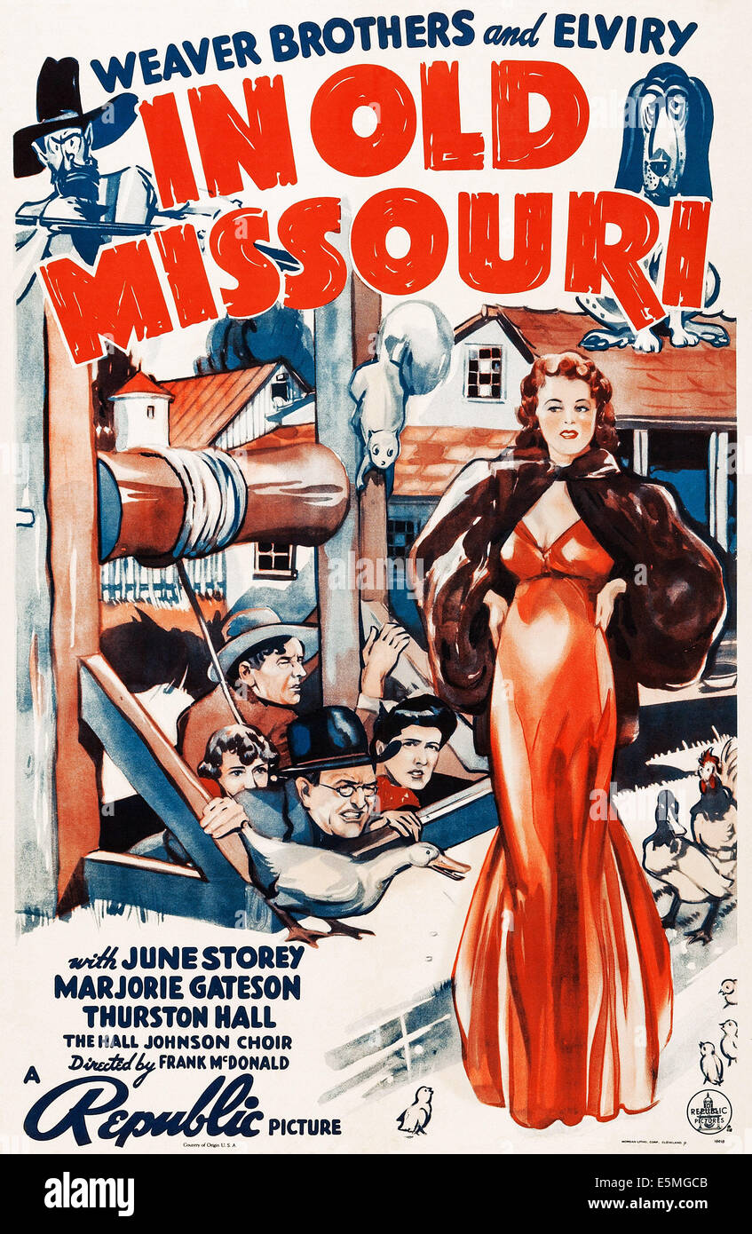 IN OLD MISSOURI, Weaver Brothers and Elviry on poster art, 1940 Stock Photo