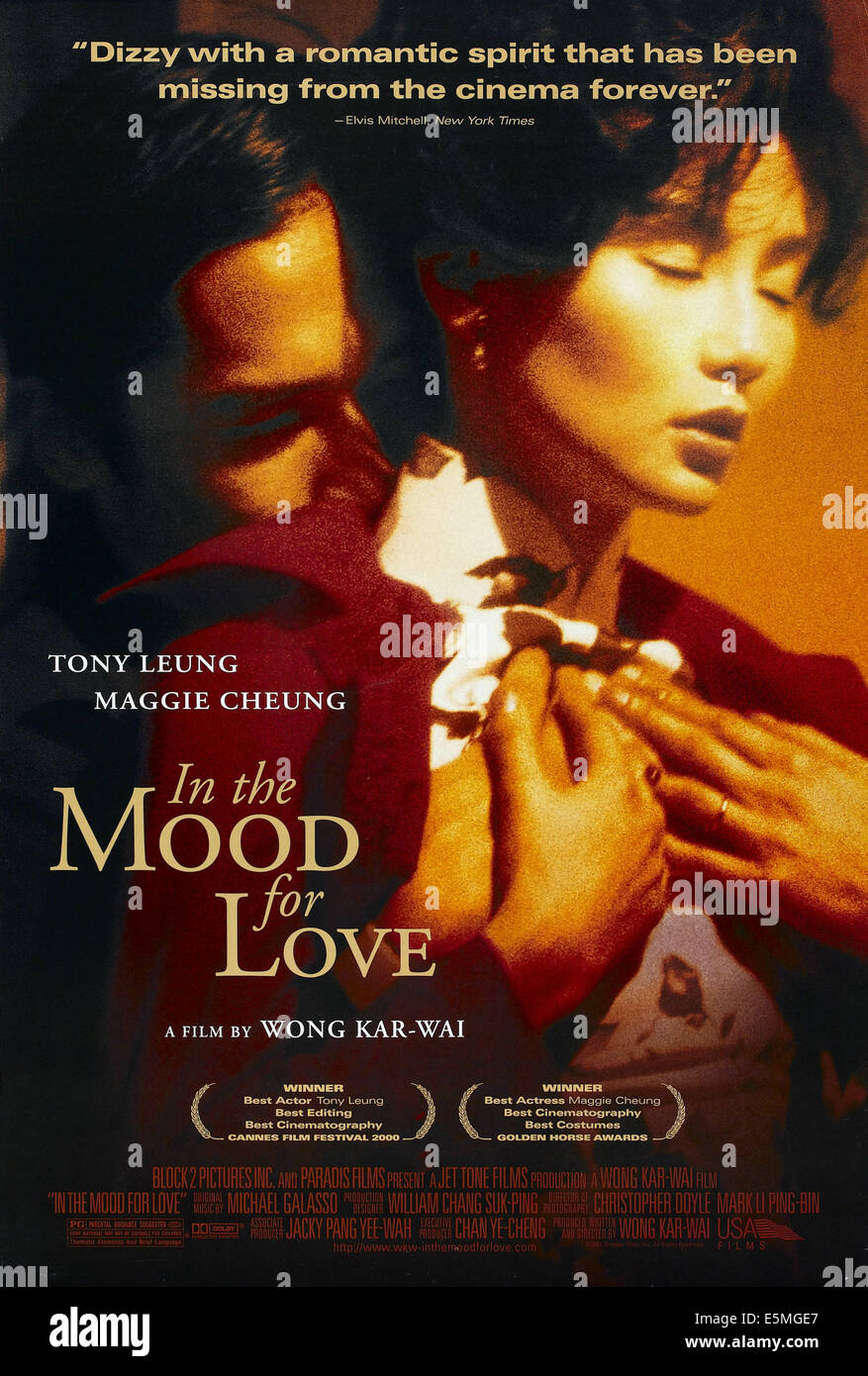 IN THE MOOD FOR LOVE, (aka FA YEUNG NIN WA), US poster art, from left: Tony Leung Chiu Wai, Maggie Cheung, 2000. Stock Photo