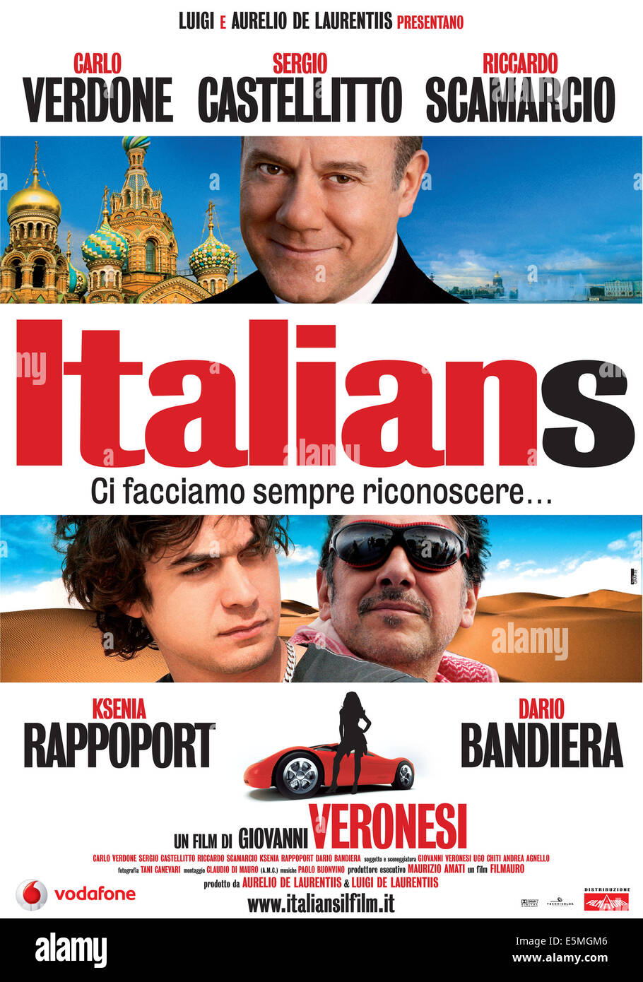 ITALIANS, Italian poster art, Carlo Verdone (top), bottom, from left: Riccardo Scamarcio, Sergio Castellitto, 2009. ©Filmauro Stock Photo
