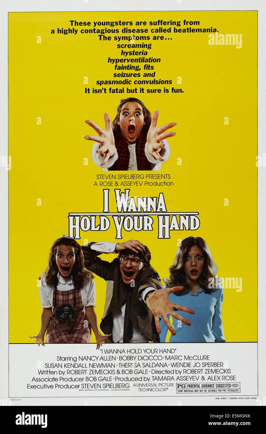 I WANNA HOLD YOUR HAND, US poster, Wendie Jo sperber (top), bottom from left: Theresa Saldana, Eddie Deezen, Nancy Allen, 1978, Stock Photo