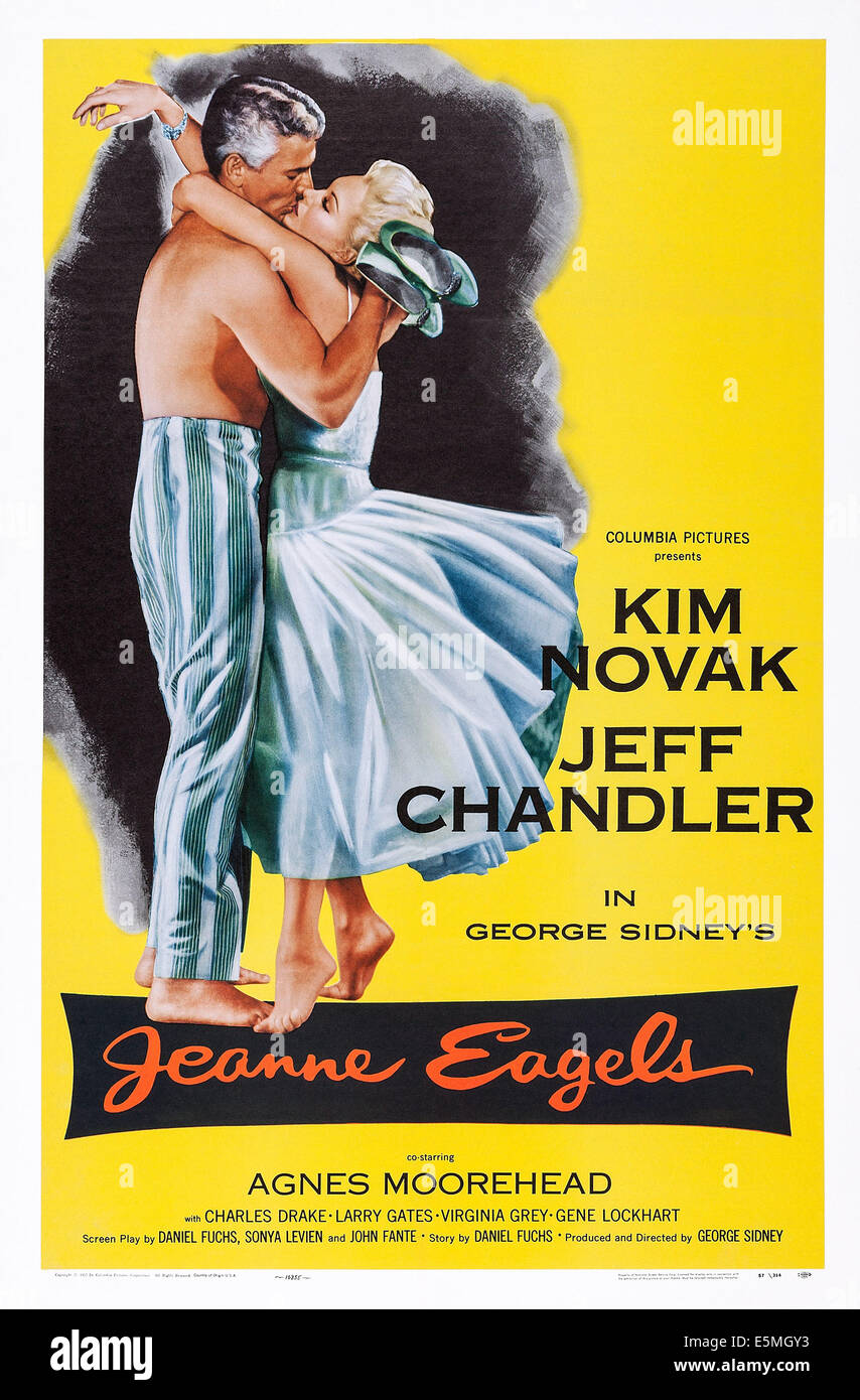 JEANNE EAGELS, US poster, from left: Jeff Chandler, Kin Novak, 1957 Stock Photo