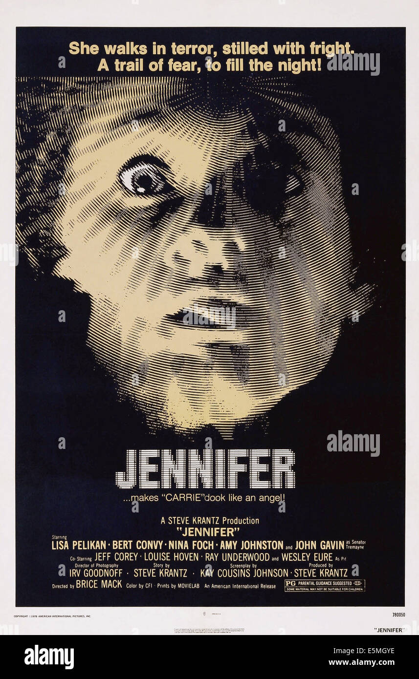JENNIFER, US poster art, Lisa Pelikan, 1978. © American International/courtesy Everett Collection Stock Photo