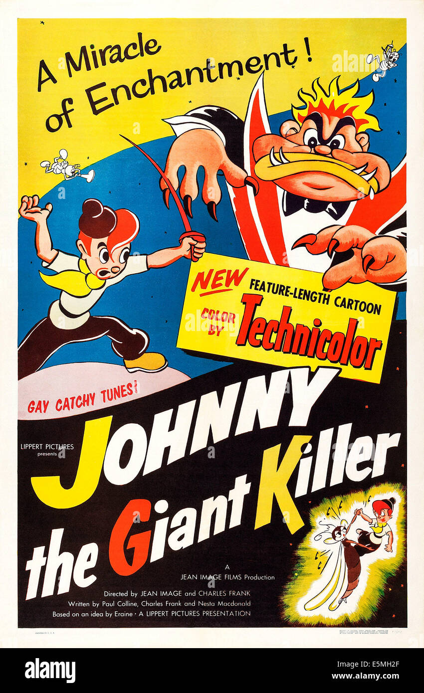 JOHNNY THE GIANT KILLER, (aka JEANNOT L'INTREPIDE), US poster art, 1950 Stock Photo