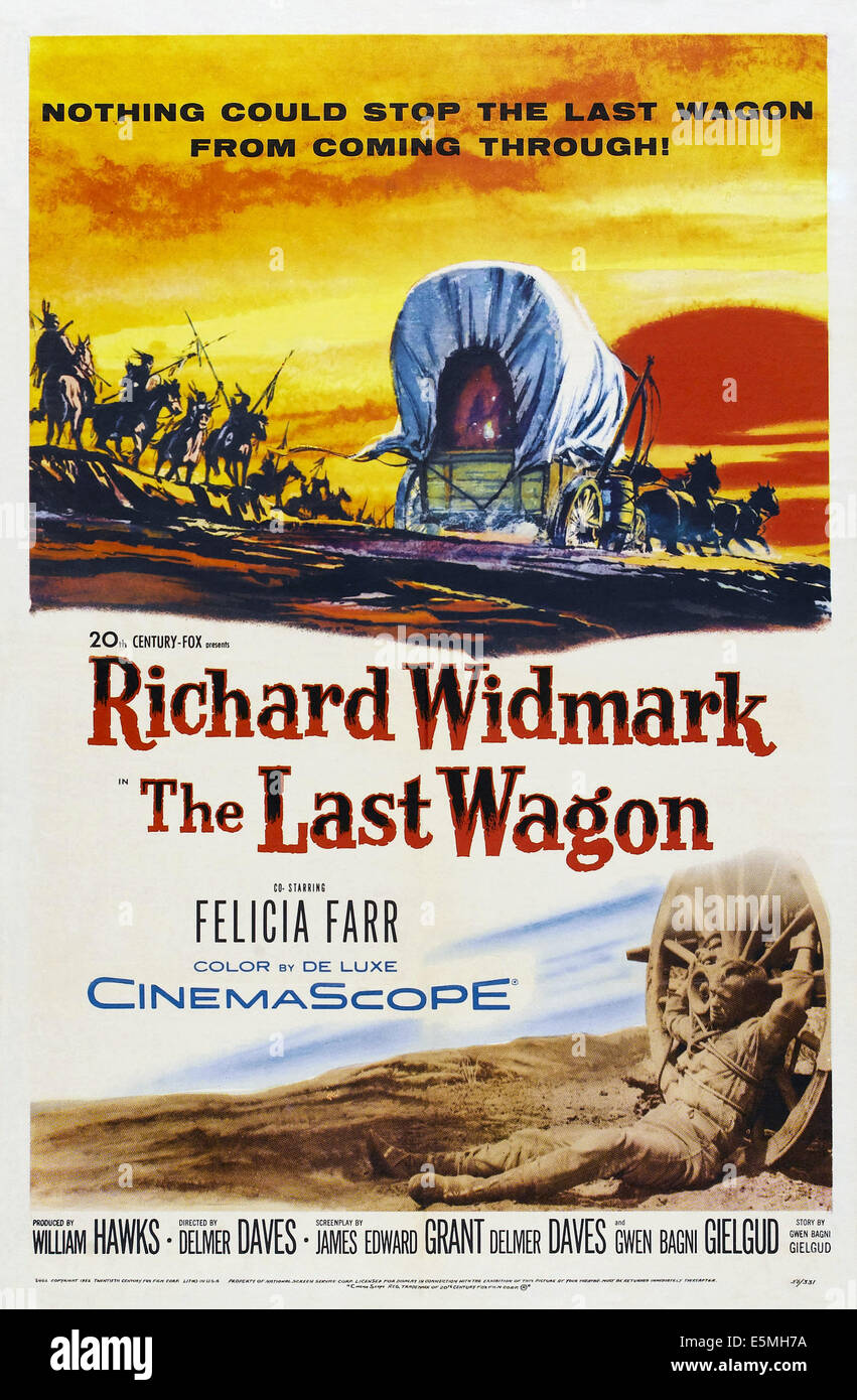 THE LAST WAGON, US poster, Richard Widmark, 1956, TM & Copyright © 20th Century Fox Film Corp./courtesy Everett Collection Stock Photo