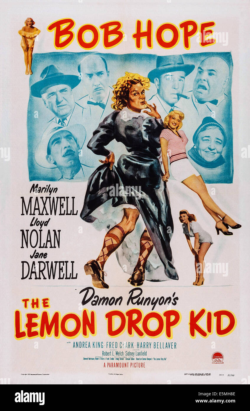 THE LEMON DROP KID, US poster art, center: Bob Hope, Marilyn Maxwell; back, from left: Oliver Blake, William Frawley, Fred Stock Photo