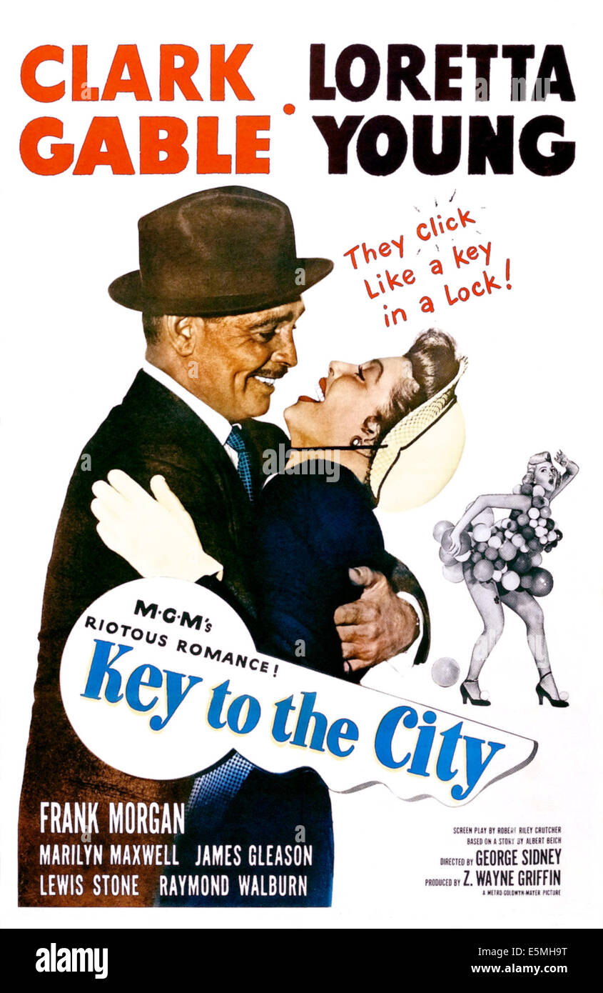 KEY TO THE CITY, Clark Gable, Loretta Young, 1950. Stock Photo