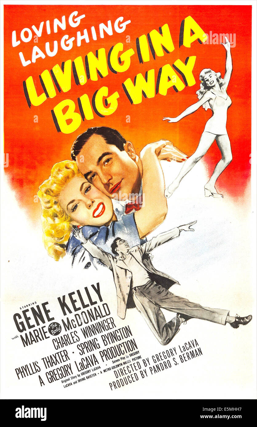 LIVING IN A BIG WAY, US poster, Marie McDonald, Gene Kelly, 1947 Stock Photo