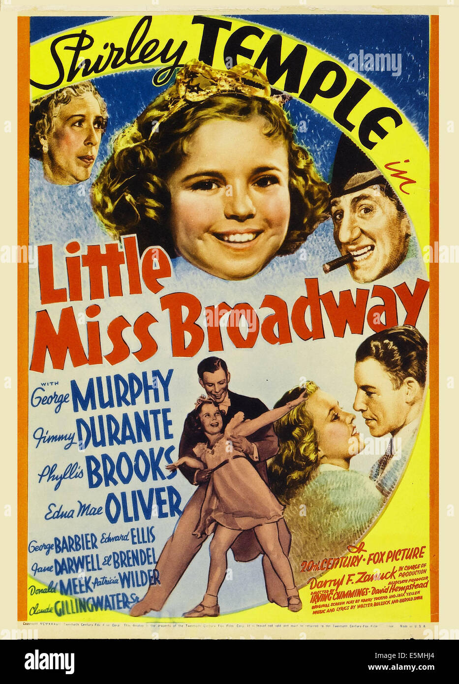 LITTLE MISS BROADWAY, top from left: Edna May Oliver, Shirley Temple, Jimmy Durante, bottom from left: Shirley Temple, George Stock Photo