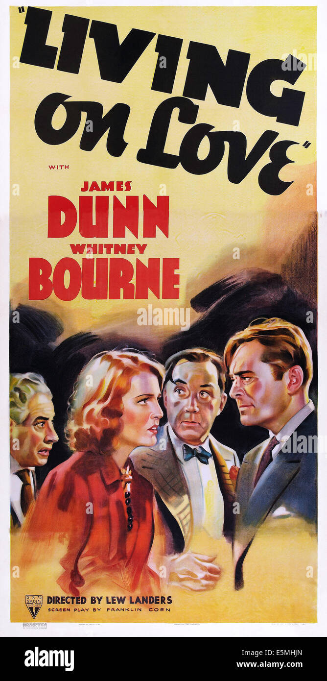 LIVING ON LOVE, US poster art, second left: Whitney Bourne; right: James Dunn, 1937 Stock Photo
