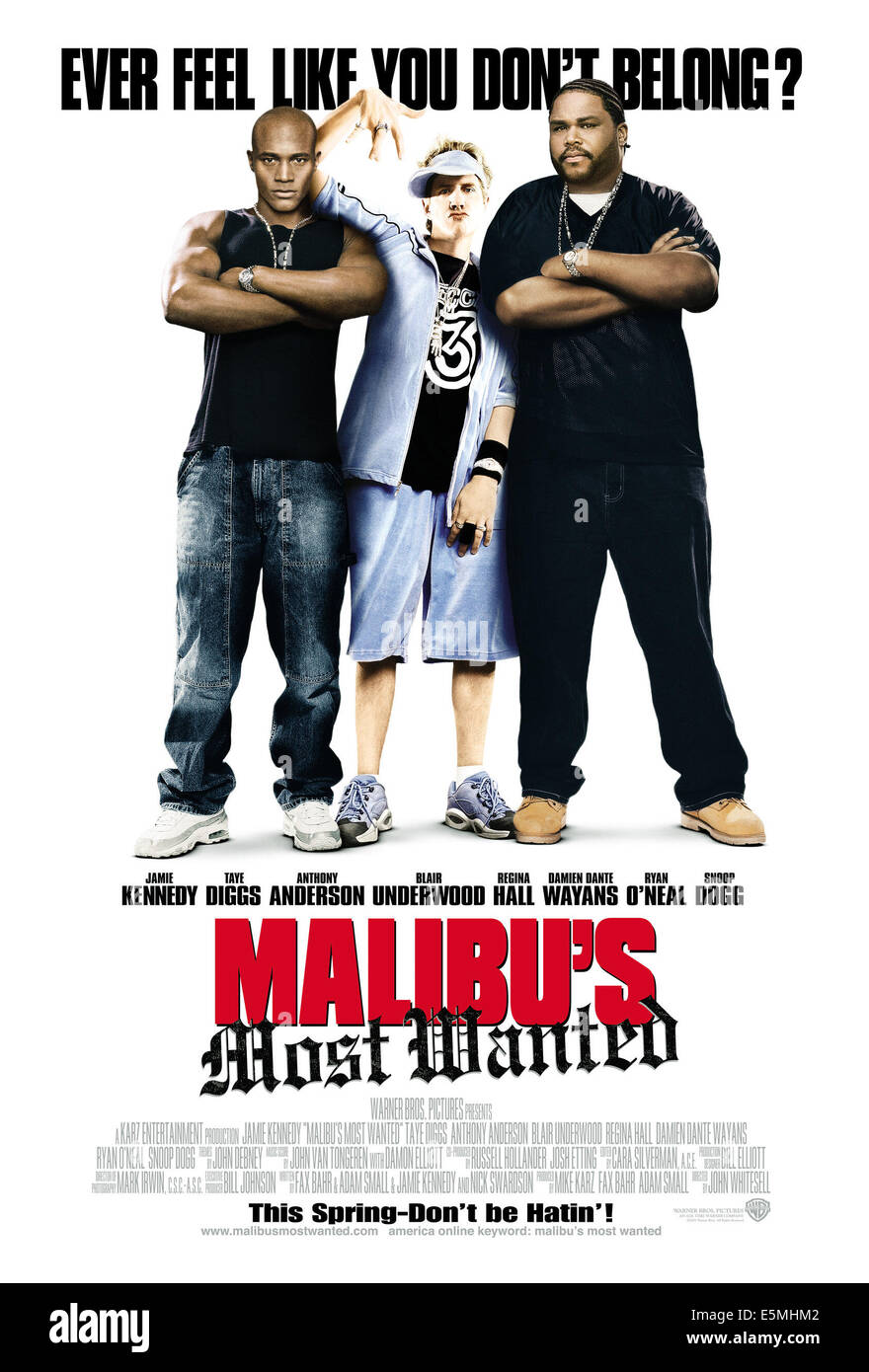 MALIBU'S MOST WANTED, Taye Diggs, Jamie Kennedy, Anthony Anderson, 2003, (c) Warner Brothers/courtesy Everett Collection Stock Photo