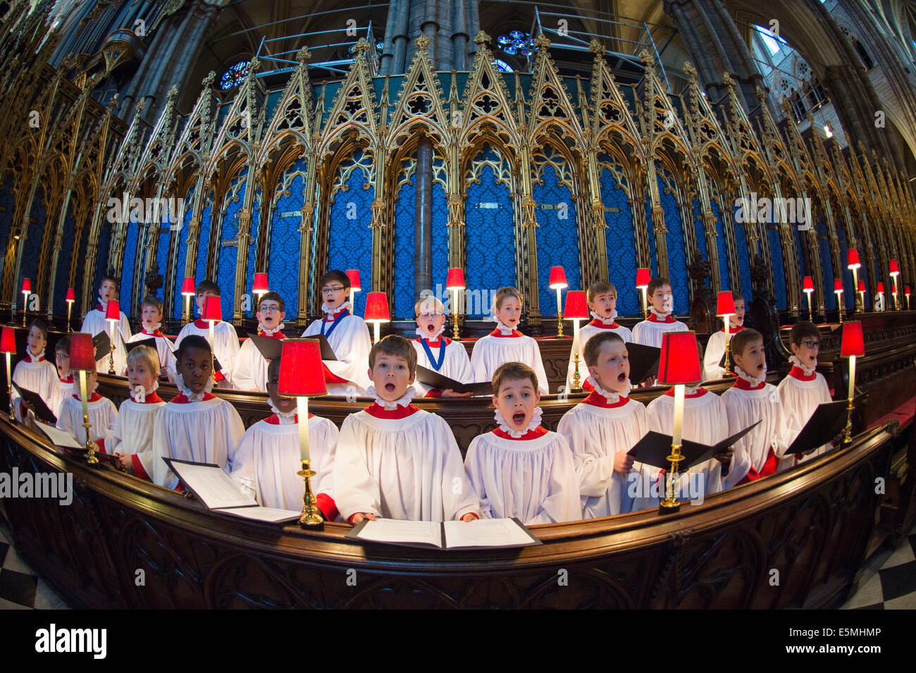 Westminster Abbey.Pic Shows Choir boys from Westminster Abbey