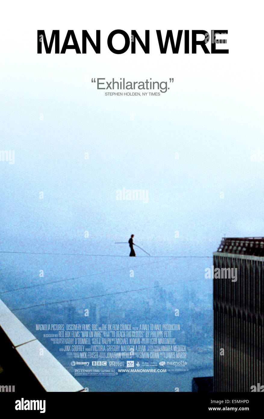 MAN ON WIRE, poster, Philippe Petit, 2008. ©Magnolia Pictures/courtesy Everett Collection Stock Photo