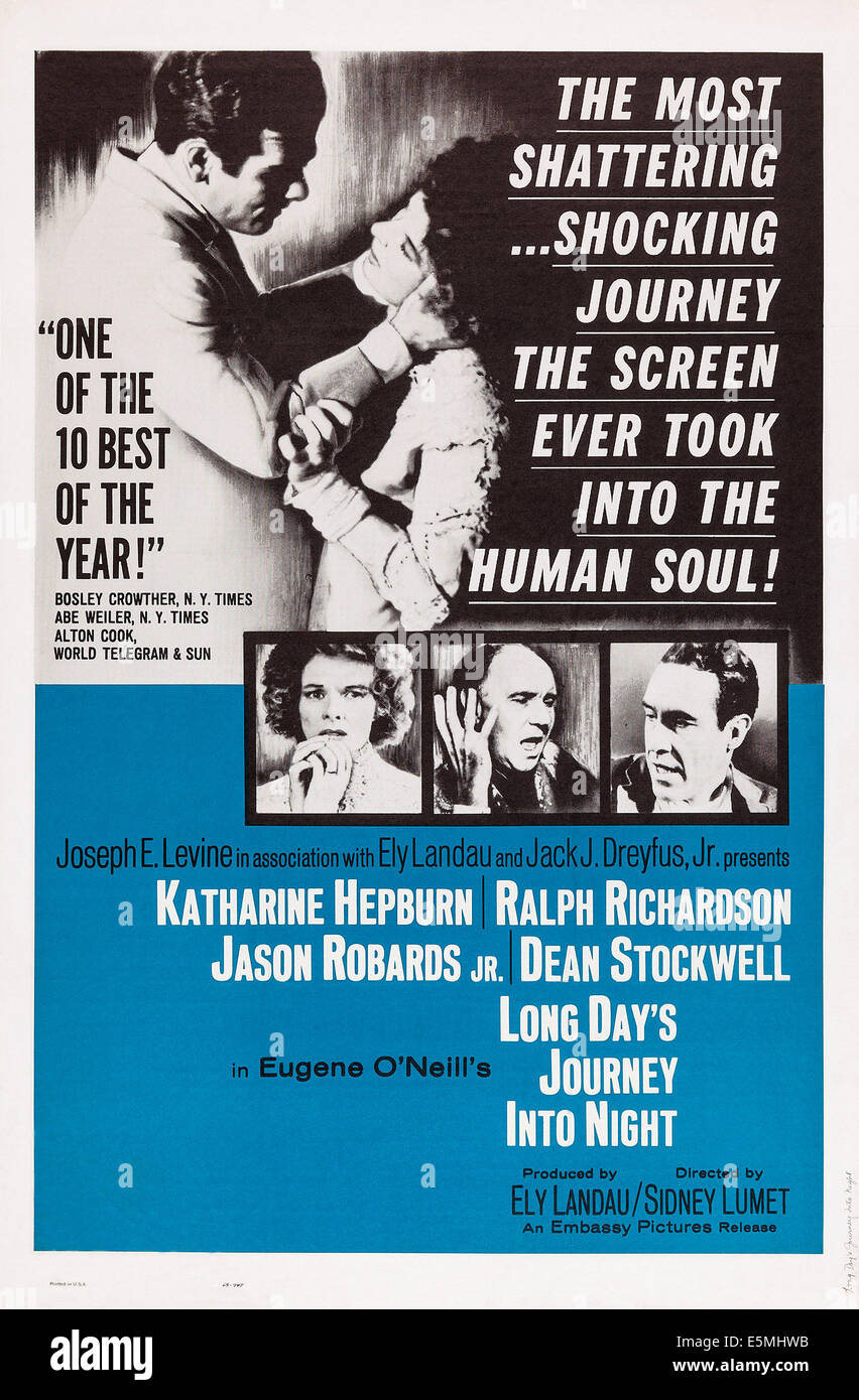 Long Day S Journey Into Night Us Poster Art From Left Katharine Hepburn Ralph Richardson Jason Robards 1962 Stock Photo Alamy