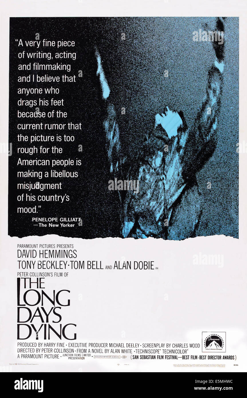 THE LONG DAY'S DYING, poster art, 1968. Stock Photo