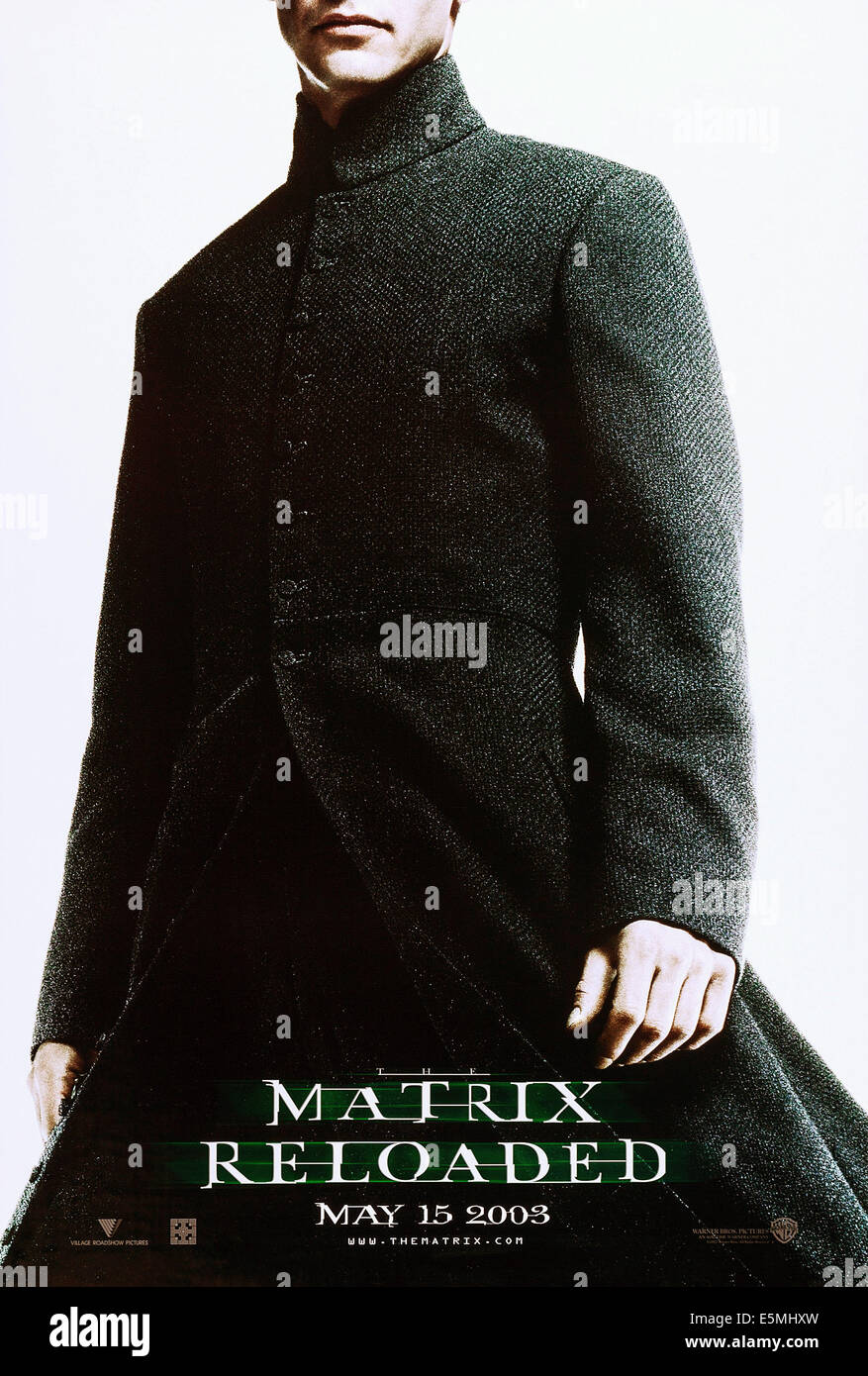 THE MATRIX RELOADED, Keanu Reeves on advance poster art, 2003, ©Warner Bros. Pictures/courtesy Everett Collection Stock Photo