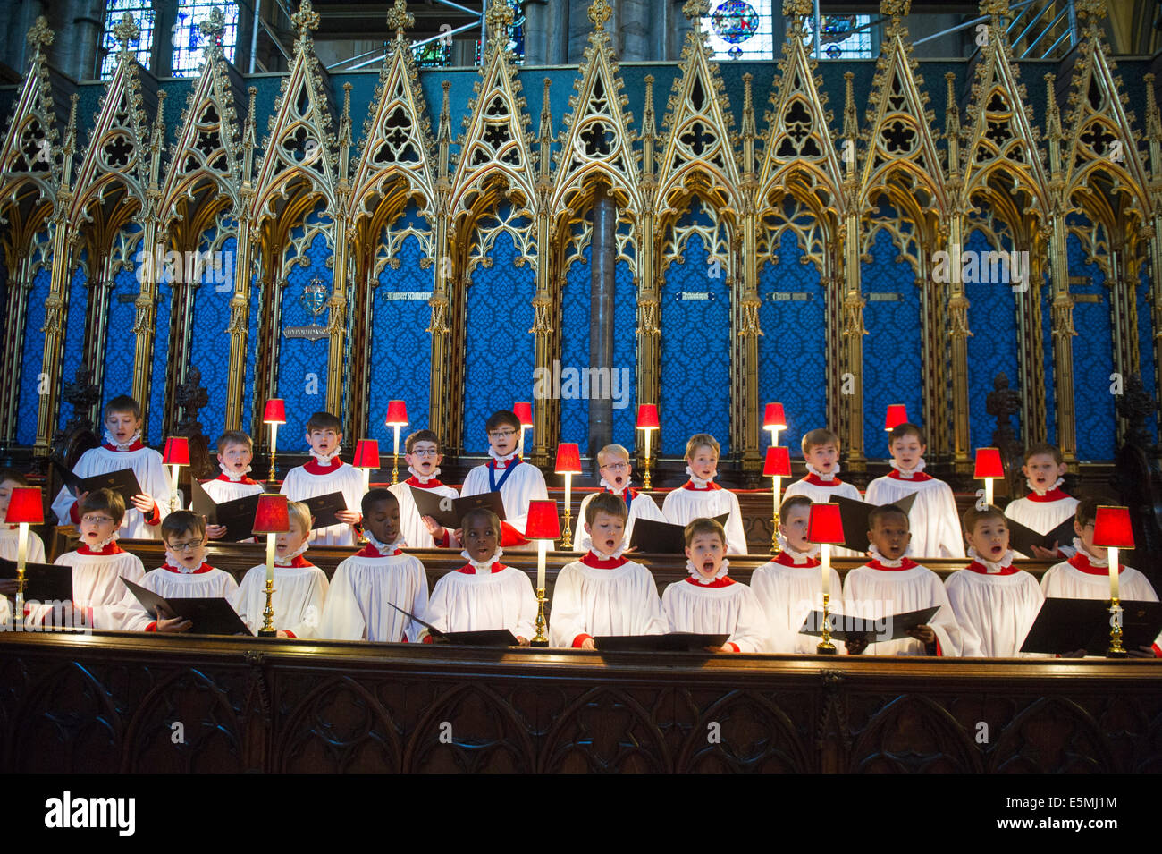 Westminster Abbey.Pic Shows Choir boys from Westminster Abbey