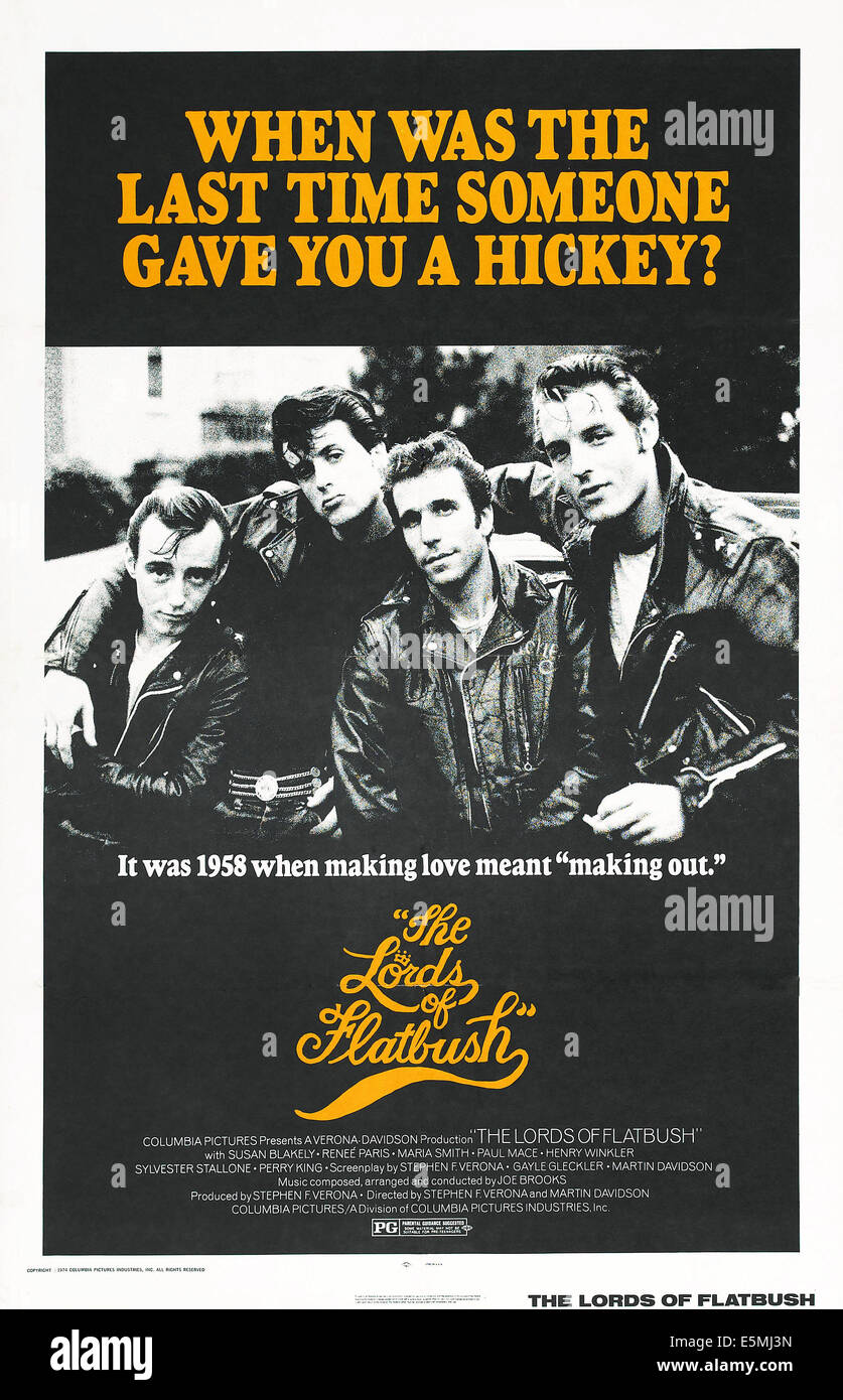 THE LORDS OF FLATBUSH, from left Paul Mace, Sylvester Stallone, Henry